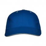 Gorra de algodón de 6 paneles con cierre de velcro trasero color azul real segunda vista