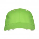 Gorra de algodón de 6 paneles con cierre de velcro trasero color verde claro segunda vista