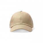 Gorra estilo casual con 6 paneles y ojales metálicos laterales color marrón grisáceo segunda vista