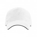 Gorra de 5 paneles con visera a contraste de algodón 170 g/m2 color blanco segunda vista