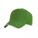 Gorra de 5 paneles con visera a contraste de algodón 170 g/m2 color turquesa primera vista de uso
