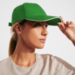 Gorra de 5 paneles con visera a contraste de algodón 170 g/m2 color turquesa vista detalle 1