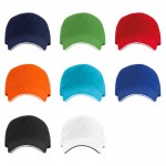 Gorra de 5 paneles con visera a contraste de algodón 170 g/m2 color turquesa vista detalle 2