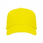 Gorra de algodón con cierre ajustable de velcro y orificios color amarillo segunda vista