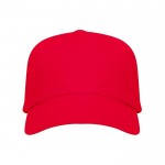 Gorra de algodón con cierre ajustable de velcro y orificios color rojo segunda vista