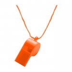 Clásico silbato de plástico colgante con cuerda a juego color naranja primera vista