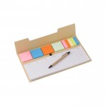 Set con bloc, notas y bolígrafo color marrón quinta vista