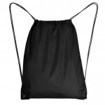 Mochila de cuerdas de poliéster 210D con ojales metálicos color negro segunda vista