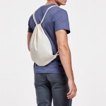 Mochila de cuerdas natural de algodón con cordones ajustables color natural vista detalle 2
