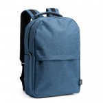 Mochila de poliéster reciclado 600D con bolsillo principal para portátil color azul real primera vista de uso