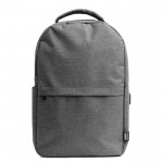 Mochila de poliéster reciclado 600D con bolsillo principal para portátil color gris segunda vista