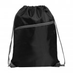 Mochila de cuerdas multiusos con bolsillo con cremallera frontal color negro segunda vista