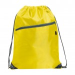 Mochila de cuerdas multiusos con bolsillo con cremallera frontal color amarillo segunda vista