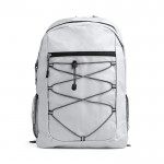 Mochila deportiva de poliéster 600D con cierre de cremallera frontal color blanco segunda vista
