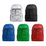 Mochila deportiva de poliéster 600D con cierre de cremallera frontal color rojo vista detalle 4