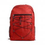 Mochila deportiva de poliéster 600D con cierre de cremallera frontal color rojo segunda vista