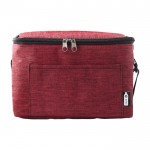 Bolsa nevera de poliéster para 6 latas con correa ajustable color rojo primera vista