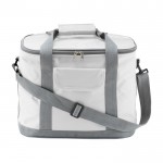 Bolsa nevera de nylon con bandolera extraíble y bolsillo frontal color blanco tercera vista