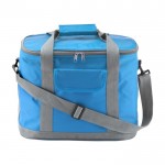 Bolsa nevera de nylon con bandolera extraíble y bolsillo frontal color azul claro primera vista