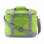 Bolsa nevera de nylon con bandolera extraíble y bolsillo frontal color verde claro primera vista