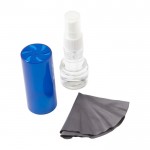 Spray para limpiar lentes y pantallas con paño de microfibra color rojo segunda vista