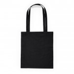 Bolsa de tejido algodón con asa larga en diversos colores color negro segunda vista