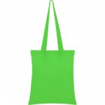 Bolsa de tejido algodón con asa larga en diversos colores color verde claro segunda vista