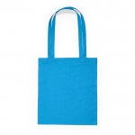 Bolsa de tejido algodón con asa larga en diversos colores color azul claro segunda vista