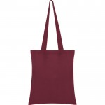 Bolsa de tejido algodón con asa larga en diversos colores color granate segunda vista