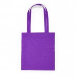 Bolsa de tejido algodón con asa larga en diversos colores color morado segunda vista