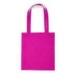 Bolsa de tejido algodón con asa larga en diversos colores color rosa primera vista de uso