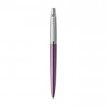 Bolígrafo de acero inoxidable Parker Jotter Core tinta azul color violeta primera vista