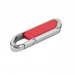 USB con mosquetón color rojo