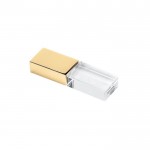 Pendrives con LED y acabado elegante color dorado