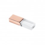 Pendrives con LED y acabado elegante color rosa claro