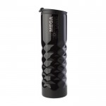 Vaso térmico de acero inoxidable texturizado en parte de abajo 460ml color negro primera vista