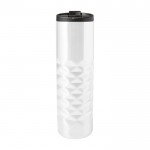 Vaso térmico de acero inoxidable texturizado en parte de abajo 460ml color blanco primera vista
