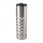 Vaso térmico de acero inoxidable texturizado en parte de abajo 460ml color plateado primera vista