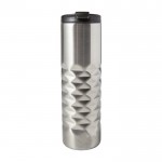 Vaso térmico de acero inoxidable texturizado en parte de abajo 460ml color plateado segunda vista