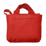Bolsa de la compra de tela Oxford con estuche a juego para plegarla color rojo primera vista