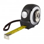 Flexómetro de plástico con clip para el cinturón y cuerda 5M color plateado tercera vista