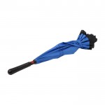 Paraguas manual reversible de doble tela con 8 paneles Ø107 color azul tercera vista