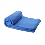 Manta de forro polar con funda color azul