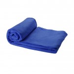 Manta de forro polar con funda color azul real