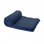 Manta de forro polar con funda color azul oscuro