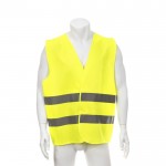 Chaleco reflectante de alta visibilidad homologado para adultos color amarillo tercera vista