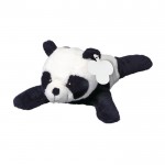 Peluche en forma de panda acostado con etiqueta personalizable color blanco/negro primera vista