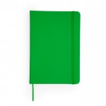 Bloc de notas con tapa rígida de polipel y marcapáginas A5 hojas lisas color verde segunda vista