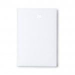 Agenda con tapa acolchada con relieve y marcapáginas A5 color blanco segunda vista