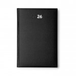Agenda con tapa acolchada con relieve y marcapáginas A5 color negro segunda vista